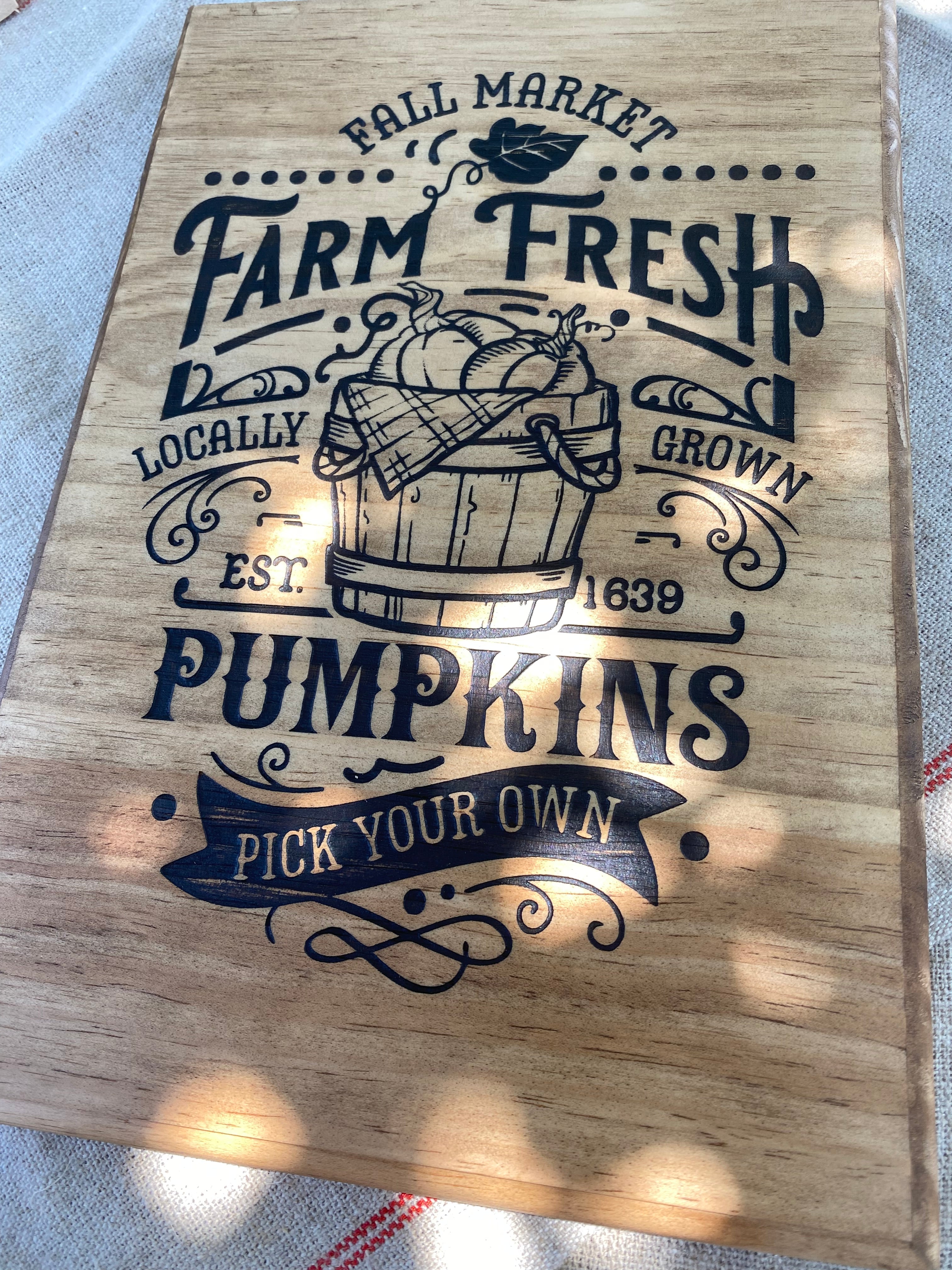 Panneau décoratif en bois « Farm Fresh Pumpkins »