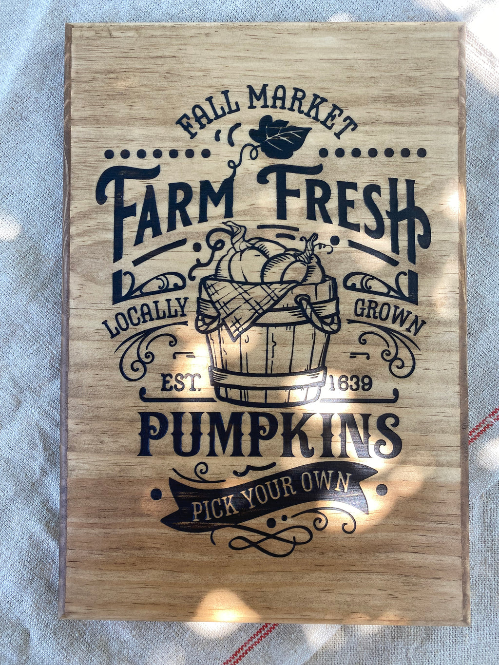 Panneau décoratif en bois « Farm Fresh Pumpkins »