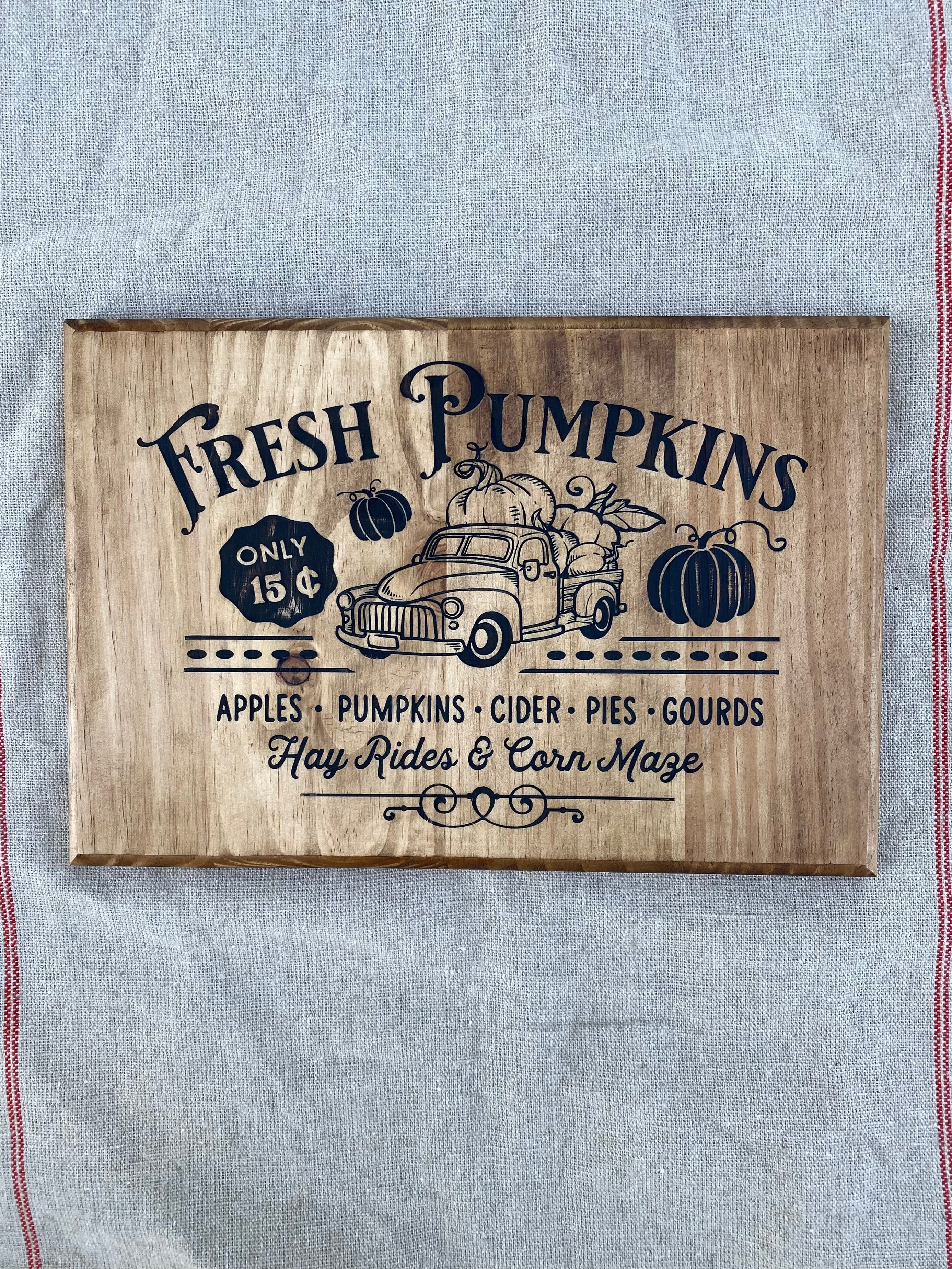 Panneau décoratif en bois « Fresh Pumpkins »
