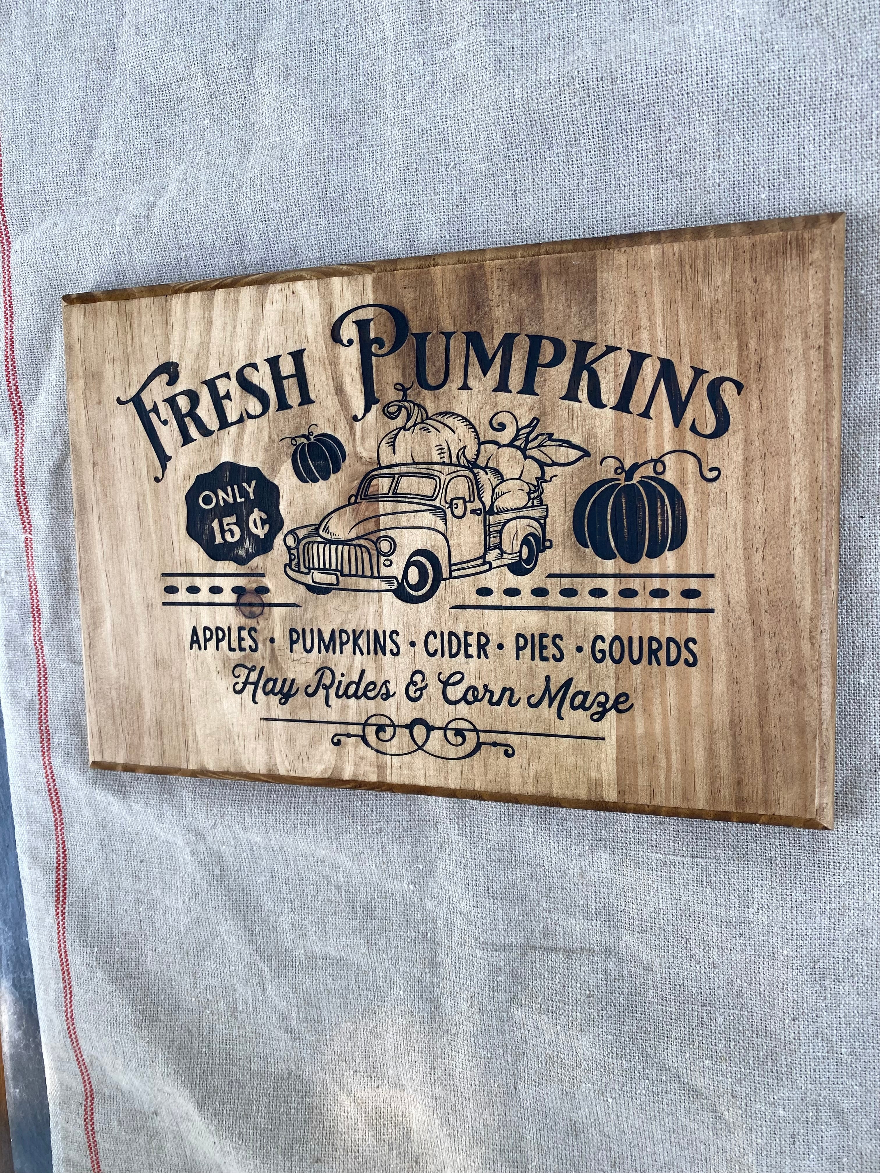 Panneau décoratif en bois « Fresh Pumpkins »