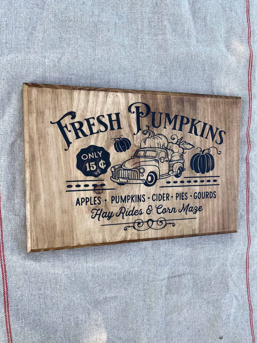 Panneau décoratif en bois « Fresh Pumpkins »