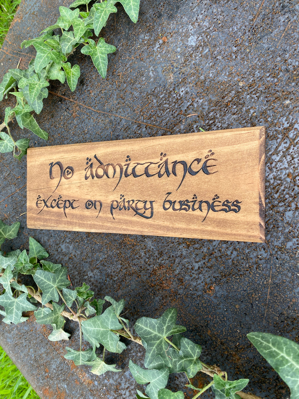 Panneau décoratif en bois « No Admittance Except on Party Business »