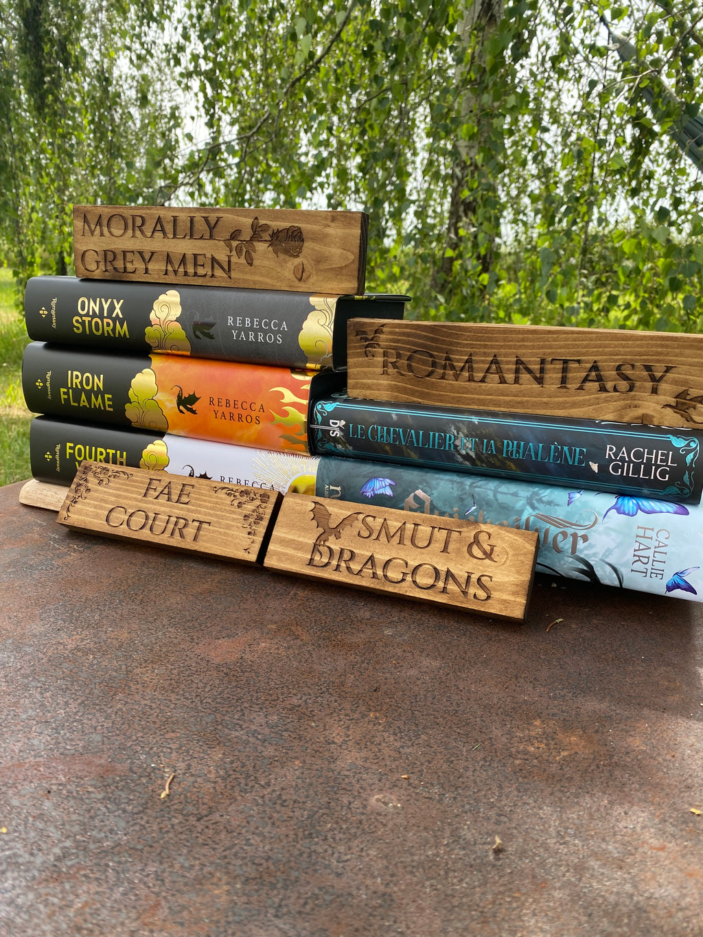Marqueurs de bibliothèque en bois