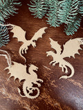 Suspensions dragons dorés – Décoration de Noël & bibliothèque