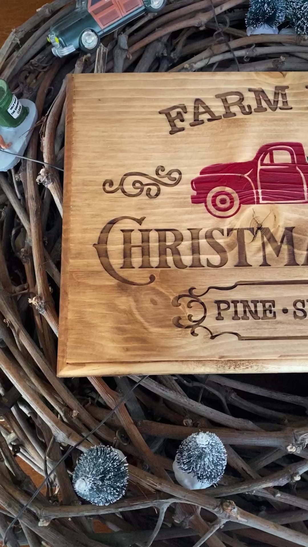 Panneau décoratif en bois – esprit Farmhouse de Noël
