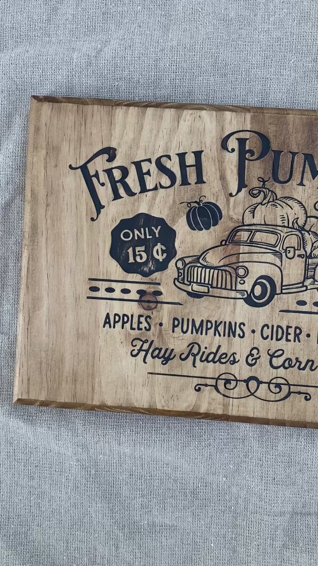 Panneau décoratif en bois « Fresh Pumpkins »
