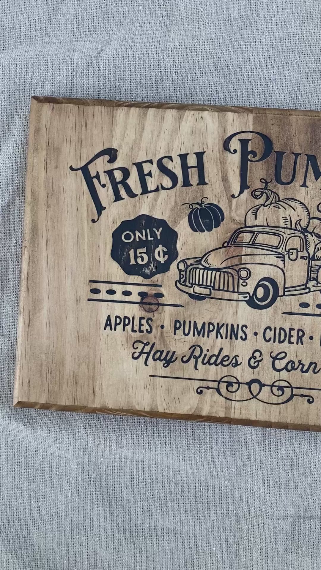 Panneau décoratif en bois « Fresh Pumpkins »